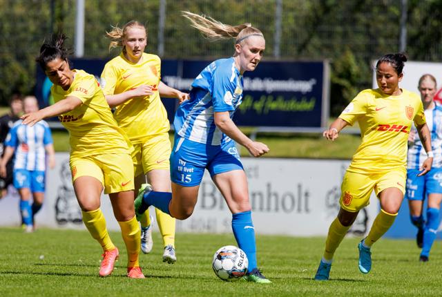 Malene Sørensen scorede tre gange i FC Thy-Thisted Q's pokalsejr over Kolding. <i>Arkivfoto: Torben Hansen</i>