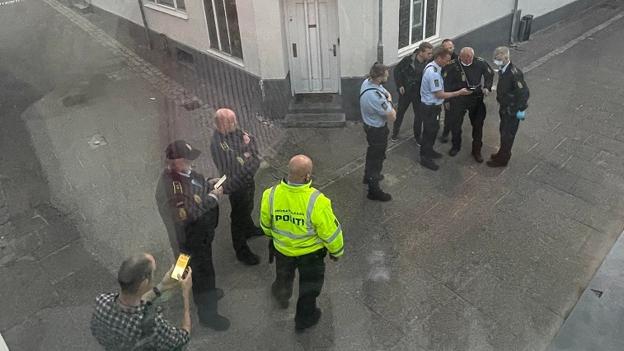 Flere end 10 betjente efterforskede lørdag aften anmeldelse om strafbart forhold i Thisted. Hvad sagen konkret handler om, holder politiet tæt til kroppen. <i>Privatfoto</i>