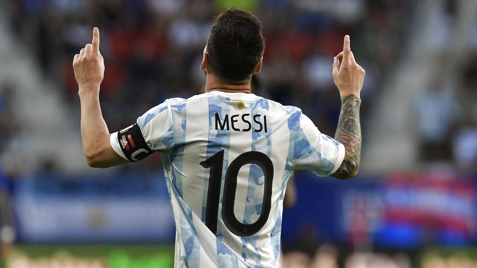 Lionel Messi stjal showet i spanske Pamplona, da Argentina på neutral grund udspillede Estland i en testkamp. <i>Foto: Alvaro Barrientos/Ritzau Scanpix</i>