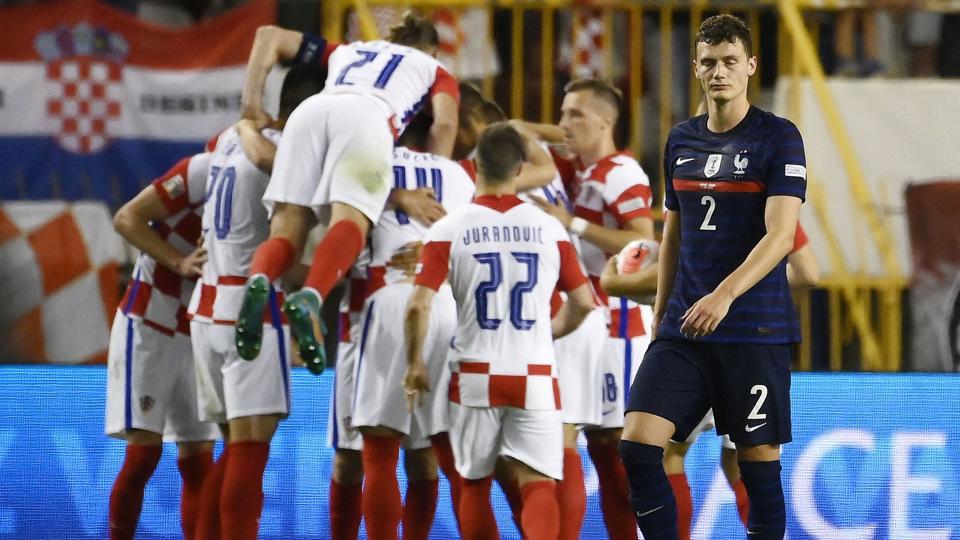 Kroatien kunne gå lettet fra kampen mod Frankrig, da det lykkedes Andrej Kramaric at sende bolden i mål til 1-1 på et straffespark. <i>Franck Fife/Ritzau Scanpix</i>