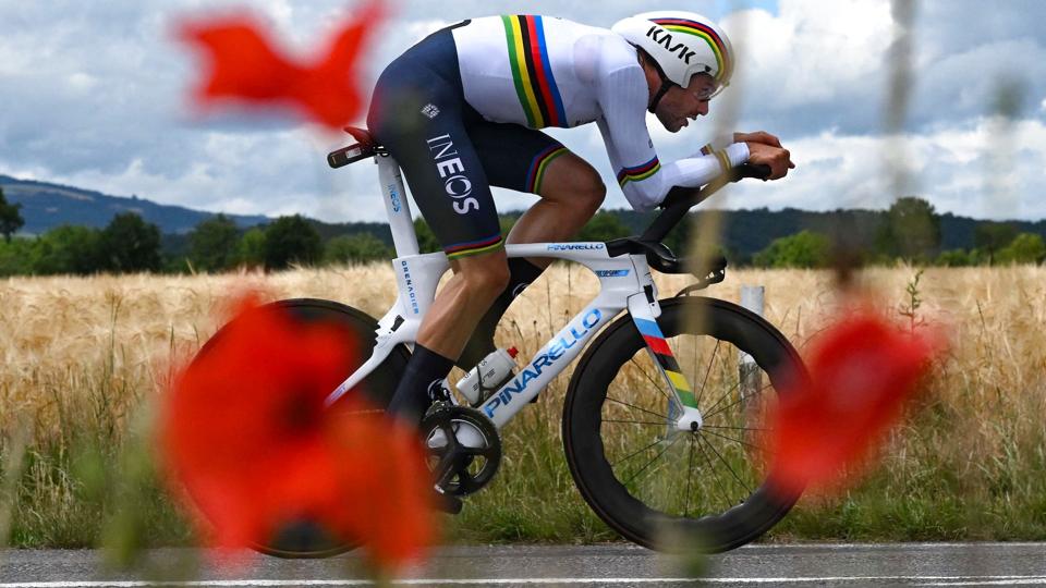 Filippo Ganna vinder ofte, når han stiller til start på en enkeltstart. Det samme skete onsdag. <i>Marco Bertorello/Ritzau Scanpix</i>
