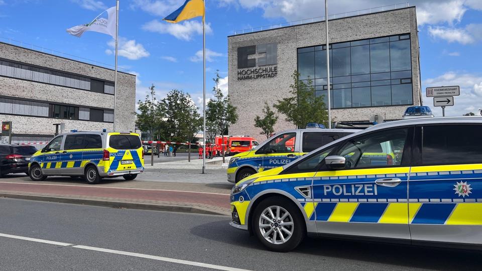 Et knivangreb på Hamm-Lippstadt Universitet i det vestlige Tyskland fredag eftermiddag har efterladt fire mennesker sårede. <i>Festim Beqiri/Ritzau Scanpix</i>