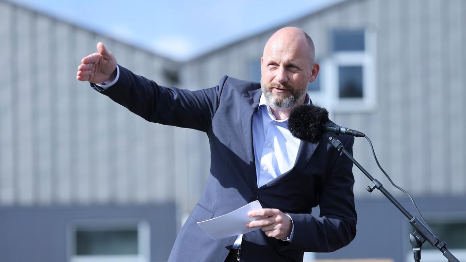 Fabrikschef Morten Keller Caspersen, Novo Nordisk, Hjørring, da der var første spadestik til en ny stor tilbygning til Novo Nordisk i Hjørring. <i>Foto: Bente Poder</i>