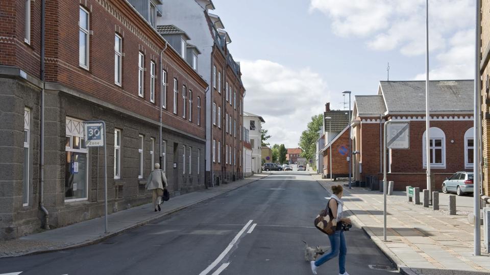Et af bordellerne blev drevet fra adressen her i Asylgade i Frederikshavn. Arkivfoto <i>Pressefotograf Carl Th. Poulsen</i>