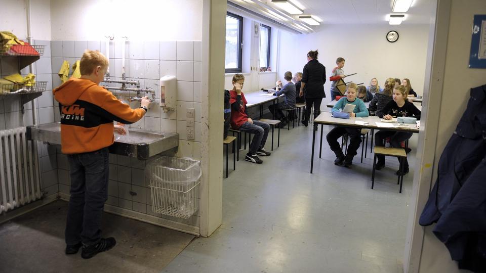 Bagterpskolen i Hjørring får snart bedre indeklima i de otte lokaler, hvoraf det nyeste er bygget i 1941.Arkivfoto: Hans Ravn <i>Hans Ravn</i>