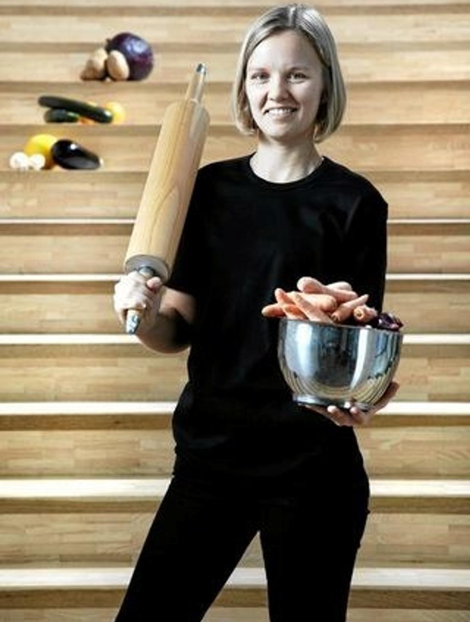 Kristine Nørgaard Clausen og de øvrige deltagere i DM for ernæringsassistentelever blev fotograferet, i forbindelse med de mødtes til en træningssamling for nylig. Privatfoto