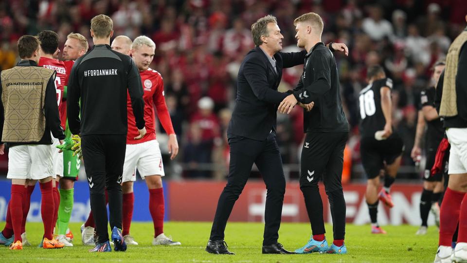 Kasper Hjulmand kan se tilbage på tre danske sejre i fire Nations League-kampe. <i>Claus Bech/Ritzau Scanpix</i>