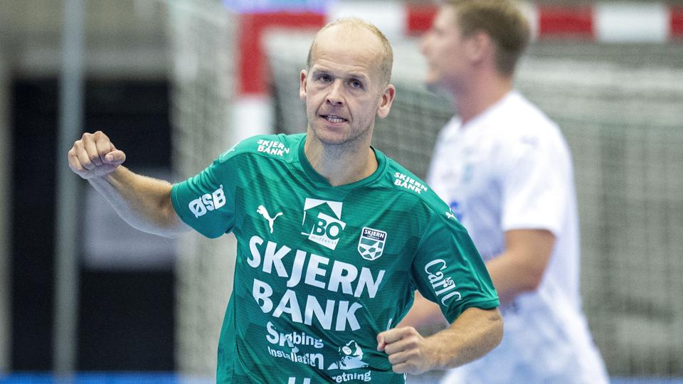 Anders Eggert spillede i to omgange for Skjern i landets bedste håndboldrække for herrer. (Arkivfoto). <i>John Randeris/Ritzau Scanpix</i>
