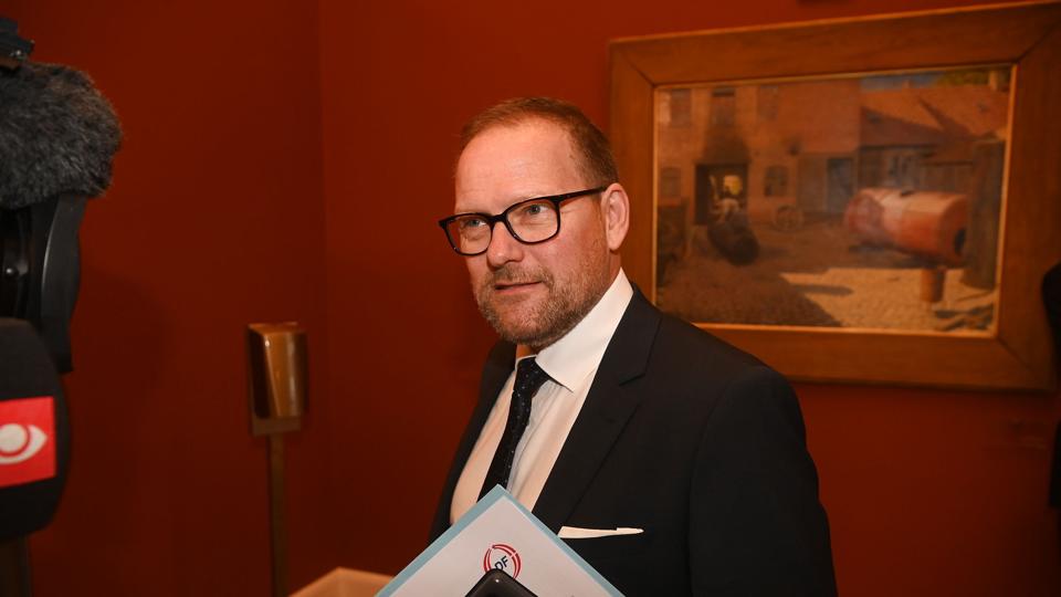 Rene Christensen, politisk næstformand i DF, siger, at han oplever, at det går godt i partiet, og at der er en enorm lyst til at lave politik. <i>Thomas Sjørup/Ritzau Scanpix</i>