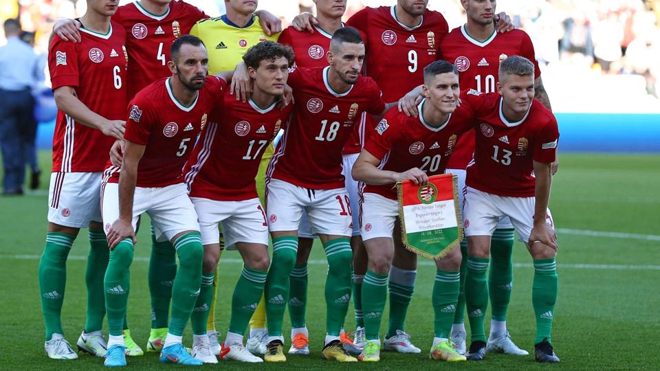 Det ungarske landshold lykkedes efter en brav indsats med at gå fra kampen mod England med en 4-0-sejr og førstepladsen i gruppe 3 i Nations League. <i>Adrian Dennis/Ritzau Scanpix</i>