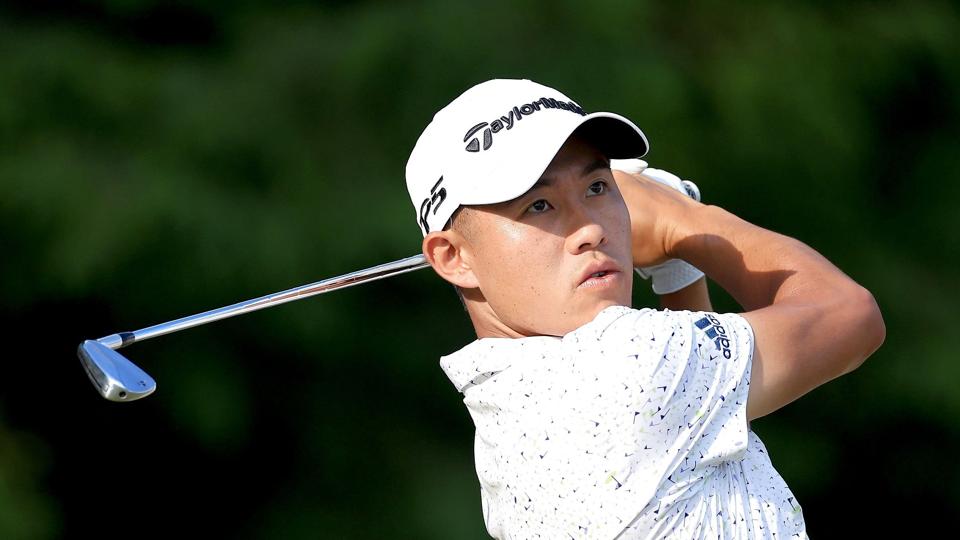 Den 25-årige Collin Morikawa (billedet) fra USA fører lige nu US Open sammen med landsmanden Joel Dahmen. <i>David Cannon/Ritzau Scanpix</i>