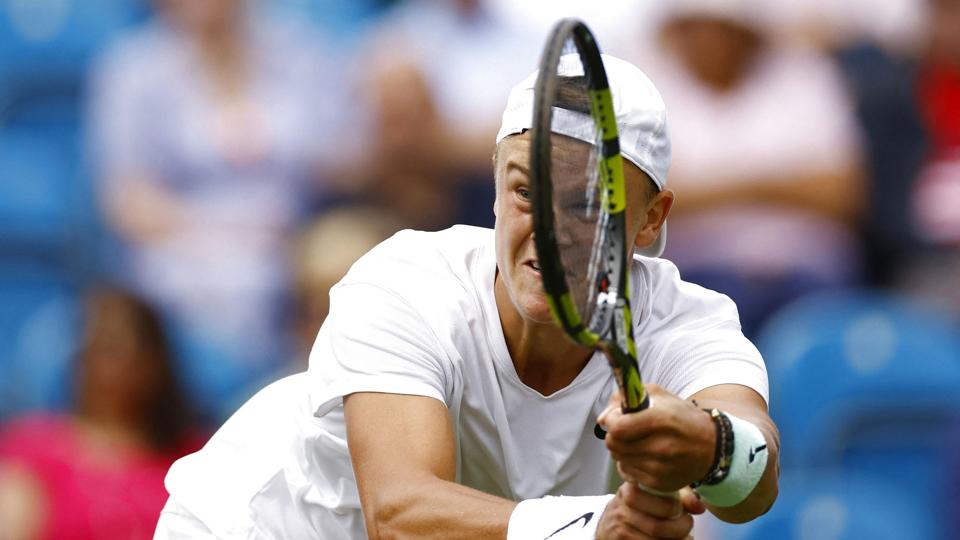 Holger Rune nåede kun én kamp i Eastbourne. <i>Andrew Boyers/Ritzau Scanpix</i>