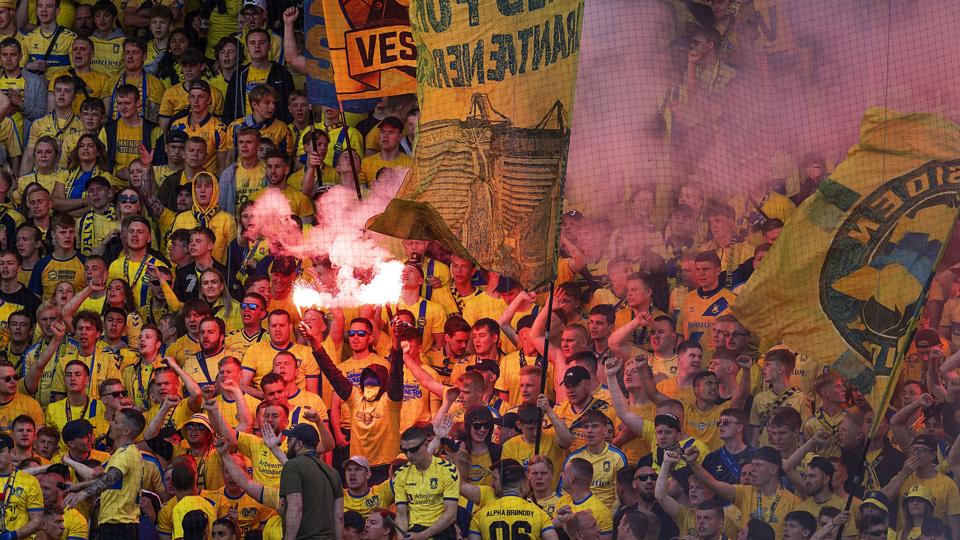 Brøndbys fans udtrykker bekymring over, at klubben kan ende på udenlandske hænder. (Arkivfoto). <i>Claus Bech/Ritzau Scanpix</i>