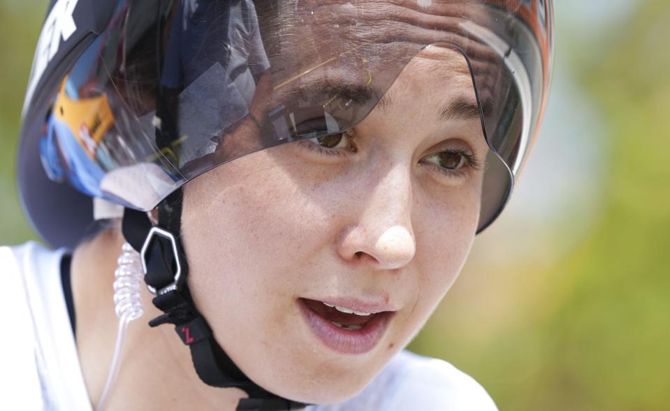 I sommeren 2021 blev Cecilie Uttrup Ludwig nummer tre ved DM i enkeltstart i Give. I år stiller hun ikke op grundet et maveonde. <i>Claus Fisker/Ritzau Scanpix</i>