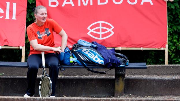 Dominika Olszewska kom nemt gennem kvalifikationsturnering til DM i tennis, hvor hun måtte se sig slået af 21-årige Karoline Laursen. <i>Foto: Torben Hansen</i>