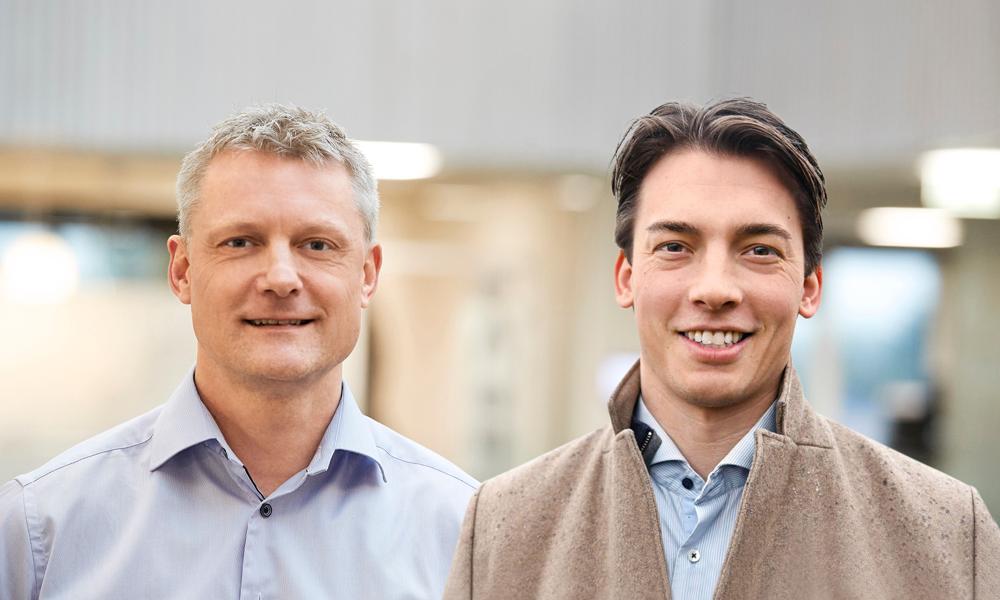 ALPI og Aarhus Universitet, har udviklet en CO2-kalkulator. Fra venstre ses head of sales Birger Tejls, ALPI, og director Peter Enevoldsen, Aarhus Universits Center for Energy Technologies.