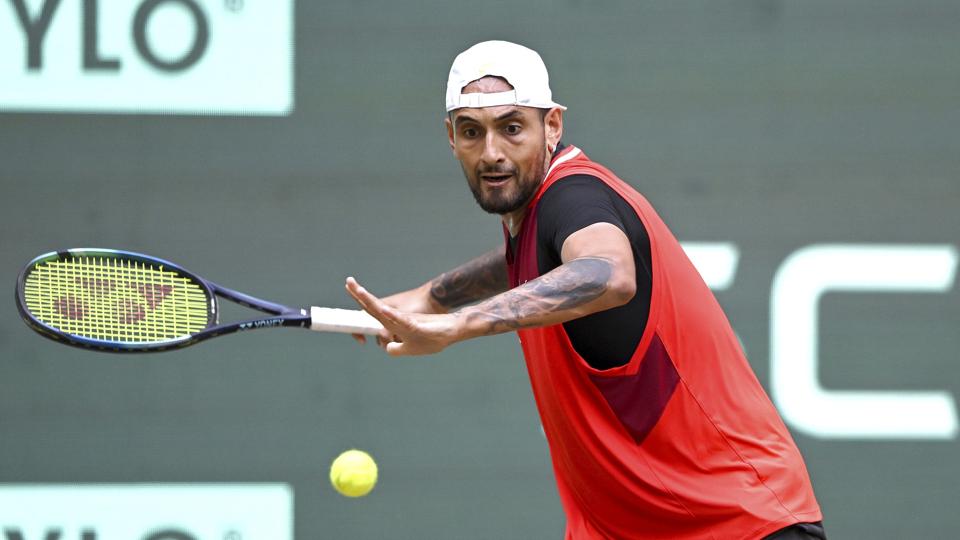 Nick Kyrgios har været i semifinalen i sine to seneste turneringer, og noget stort kan være i vente til Wimbledon, mener Chris Evert. Hvis altså han er klar. (Arkivfoto) <i>David Inderlied/Ritzau Scanpix</i>