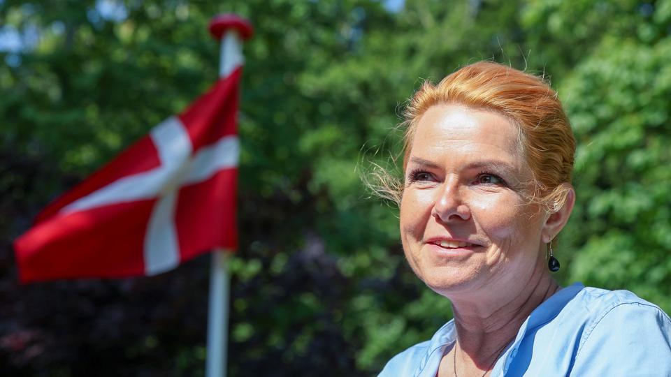 Inger Støjberg gav interview på Hvidsten Kro i anledning af, at hun har startet et nyt parti. Hvidsten 23. juni 2022. <i>Foto: Bente Poder</i>