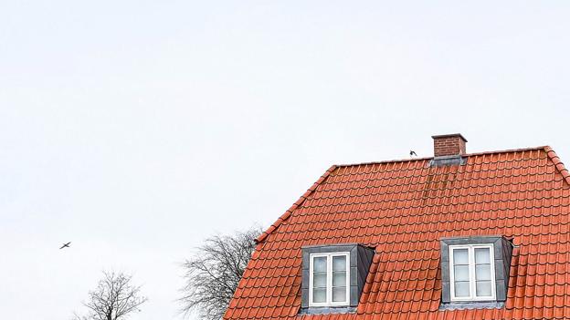 Helt tilfældigt tog NORDJYSKEs fotograf Henrik Bo dette billede af helikopteren med Søren Christensen i, da den fløj fra sygehuset og over fotografens hus fredag eftermiddag 7. februar i år. Foto: Henrik Bo <i>Foto: Henrik Bo</i>