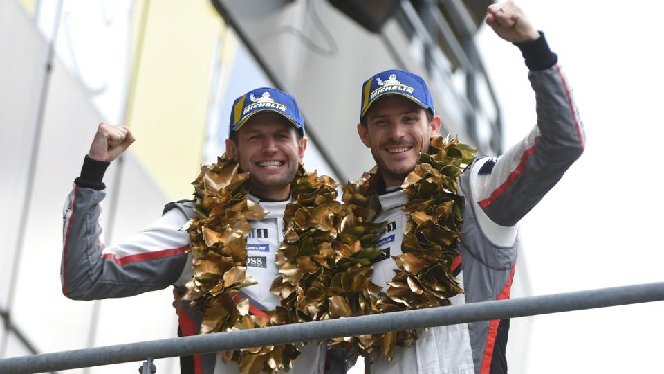Michael Christensen (til venstre) vandt i 2019 GTE Pro-klassen i 24 timersløbet i Le Mans. <i>Jean-Francois Monier/Ritzau Scanpix</i>