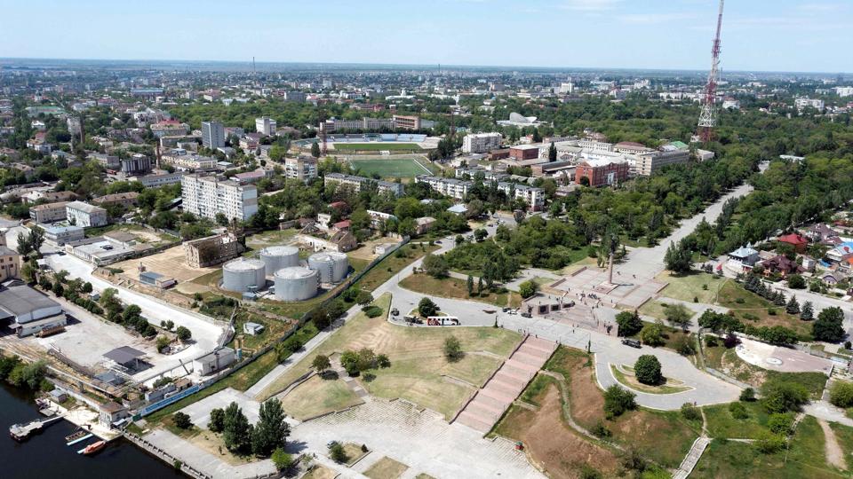 Kherson var en af de første store byer til at falde under russisk kontrol, efter at Rusland invaderede Ukraine sidst i februar. (Arkivfoto). <i>Andrey Borodulin/Ritzau Scanpix</i>