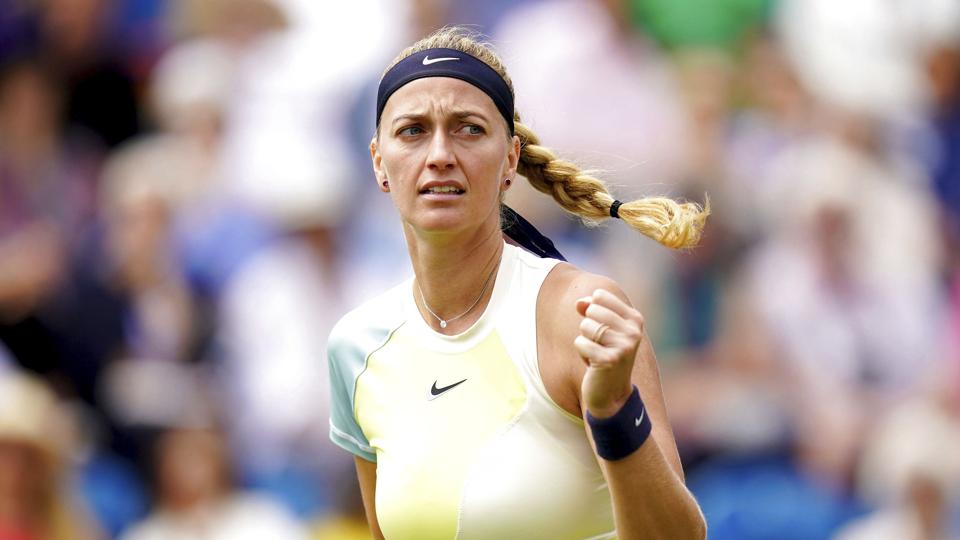 Petra Kvitova besejrede Jelena Ostapenko i to sæt og vandt WTA-turneringen i Eastbourne. Tidligere i karrieren har Kvitova været nummer to i verden. <i>Adam Davy/Ritzau Scanpix</i>
