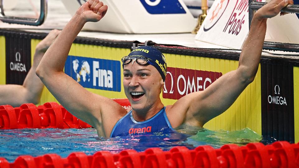 Sarah Sjöström vandt lørdag guld i tiden 23,98 sekunder. <i>Marton Monus/Reuters</i>