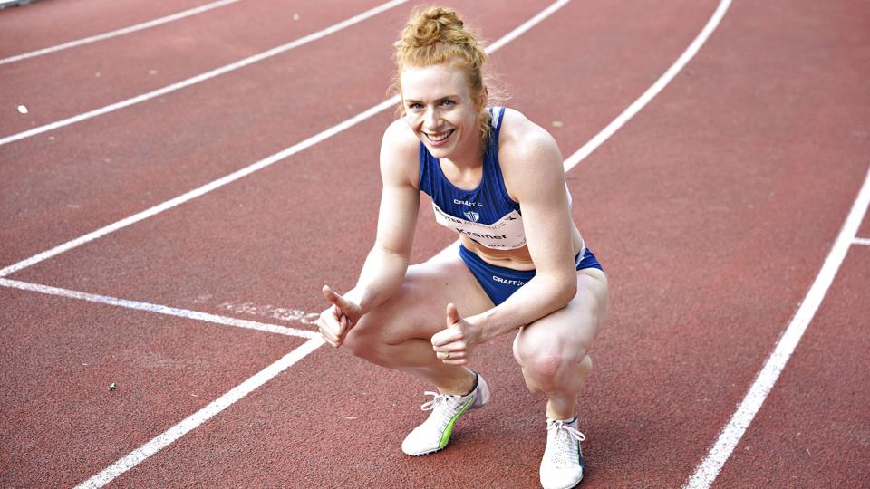 Mathilde Kramer er Danmarks hurtigste kvinde på 100 meteren. Hun tilbagelagde lørdag den ikoniske distance i tiden i 11,64 sekunder. <i>Henning Bagger/Ritzau Scanpix</i>