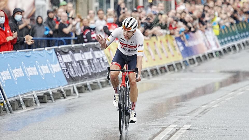 Alexander Kamp kørte solo over målstregen til sin anden DM-titel. <i>Bo Amstrup/Ritzau Scanpix</i>