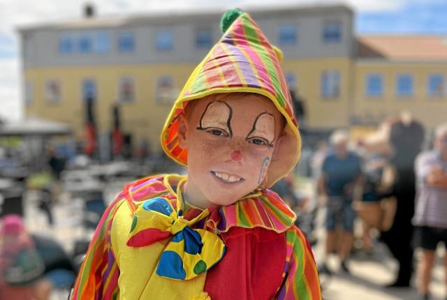 9-årige Mike var en af de flotteste, sødeste og sejeste klovne ved dagens Klovneløb i Sæby. Foto: Lisa Farum Kristiansen