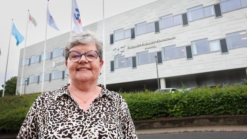 Lene Krabbe Dahl, næstformand i den offentlige gruppe 3F-Aalborg, stillede op til valg om forbundssekretær-posten. <i>Foto: Bente Poder</i>