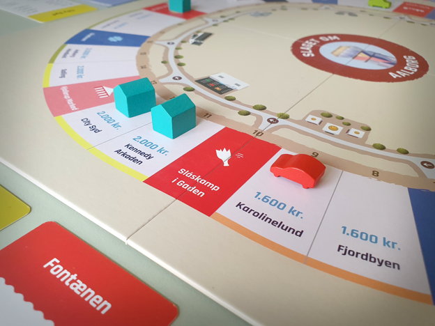 Spillet Salget om Aalborg minder meget om spil som Monopoly og Matador, men i stedet for at købe Rådhuspladsen kan du købe Karolinelund. Foto: Sune Frantsen