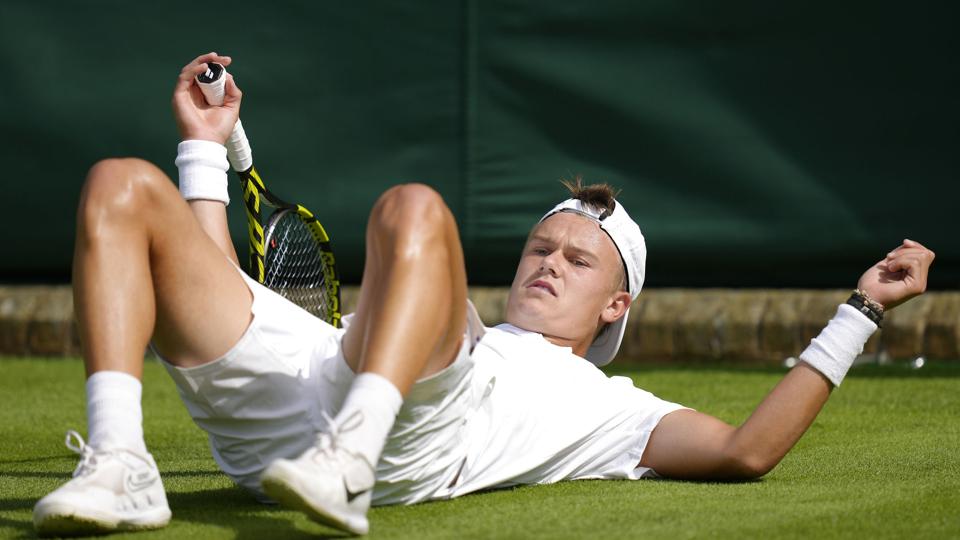 Holger Runes Wimbledon-debut endte i et nederlag i første runde tirsdag eftermiddag. <i>Kirsty Wigglesworth/Ritzau Scanpix</i>