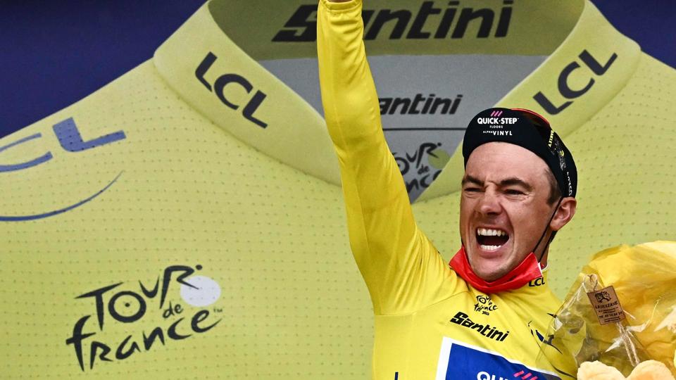 Yves Lampaert vil være iført den gule førertrøje, når Tour de France fortsætter lørdag med 2. etape fra Roskilde til Nyborg. <i>Marco Bertorello/Ritzau Scanpix</i>