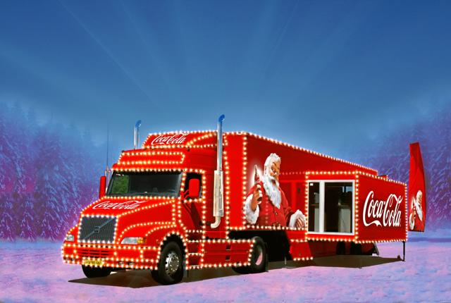 Cola-lastbilen dukker op i Skalborg og Nørresudby 30. november samt 2. og 3. december. pr-foto