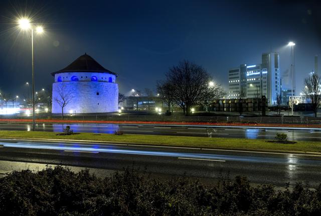 Krudttårnet bliver igen i år den 14. november oplyst i blåt i anledning af Verdens Diabetesdag.Arkivfoto: Lars Pauli