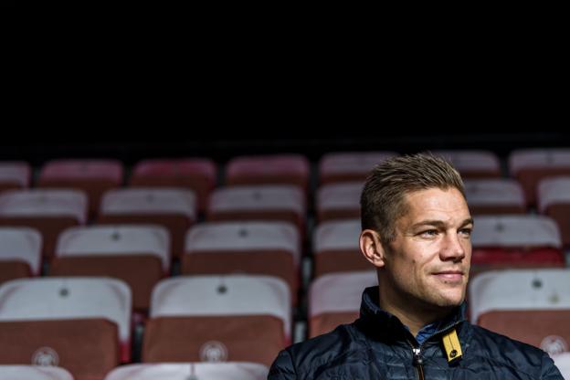 Kasper Risgård - midtbanespiller for AaB - portrætteret på Aalborg Portland Park Arena. Foto: Nicolas Cho Meier