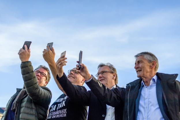 Initiativtagerne til kampagnen er Flemming Thingbak, Ole Sørensen, Arne Schade og Preben Bjerregaard fra detailorganisationerne. Foto: Nicolas Cho Meier