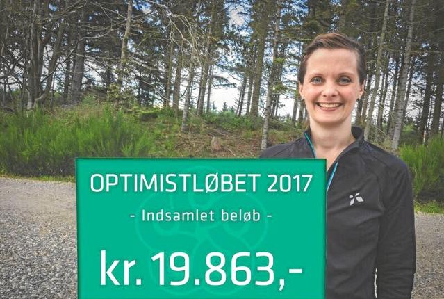 En glad Marie Carlsen med det flotte resultat fra Optimistløbet til fordel for forskning i sclerose. Privatfoto