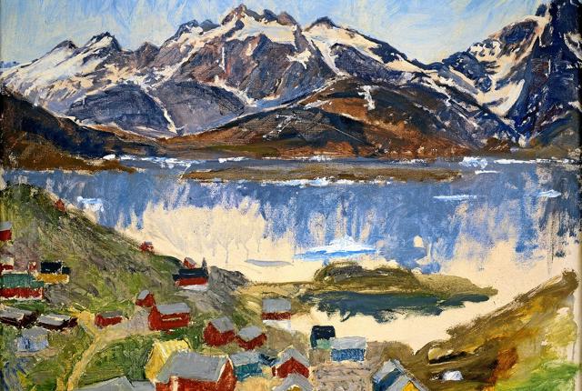 ”Grønlandsk landskab” fra 1963 af Bengt Koch. Foto: Niels Reiter