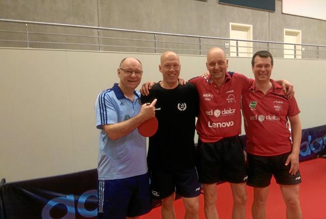 Fra venstre lars Rokkjær, B75, Mikael Andersson, Kannebäck, Lars Mølgaard, Rønde og Lars Windtberg, Rønne.  Foto: B75
