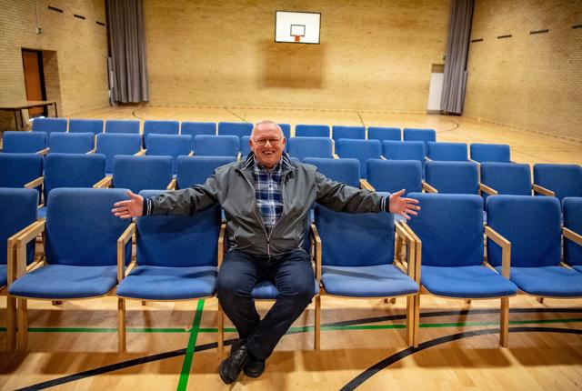 Bjarne Walentin, har store planer for festsalen ved Ørnevejens Skole. Foto: Kim Dahl Hansen.