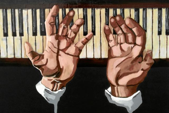Kunstneren er fascineret af både hænder og musik. Privatfoto