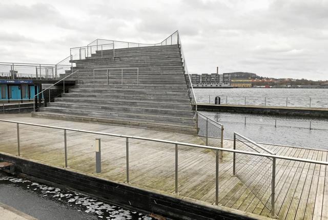 Rotter og medlemmer af Vinterbadeklubben Lillebjørn er pt. de eneste, der har fornøjelse af Aalborg Havnebad. Arkivfoto: Torben O. Andersen