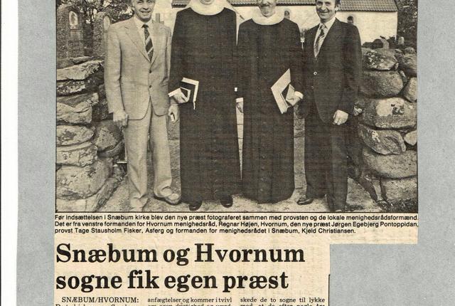 Sådan så det ud, da den nye sognepræst i Hovrnum-Snæbum i 1981 blev præsenteret i den lokale presse. Privatfoto