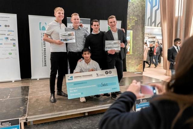 De fem elever fra Handelsgymnasiet Aalborg vandt i februar den Nationale Entreprenørskabsmesse.