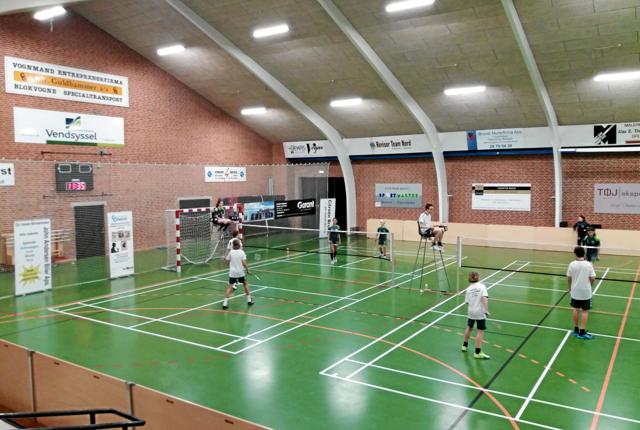 Der blev spillet badminton på højt niveau. Privatfoto