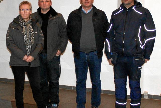 På billedet er fra venstre: Anette H. Sørensen (MARCOD), Peter Andersen (Vestkajens Maskinværksted), Ole Nygaard (Victor) og Nicolai Mathiesen (KM Automatik) Privatfoto