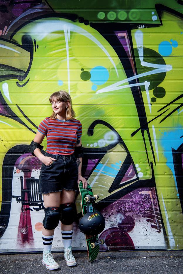 Pernille Iversen håber at kunne trække flere piger til Vejgaard Skatehal. Foto Lars Pauli <i>Foto: Lars Pauli</i>