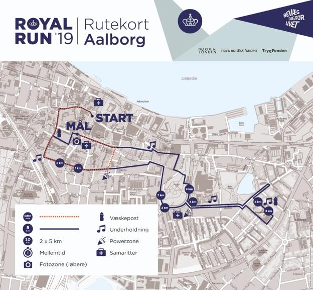 Her kan du se ruterne til årets Royal Run, der i år går gennem midtbyen. Foto: Royal Run